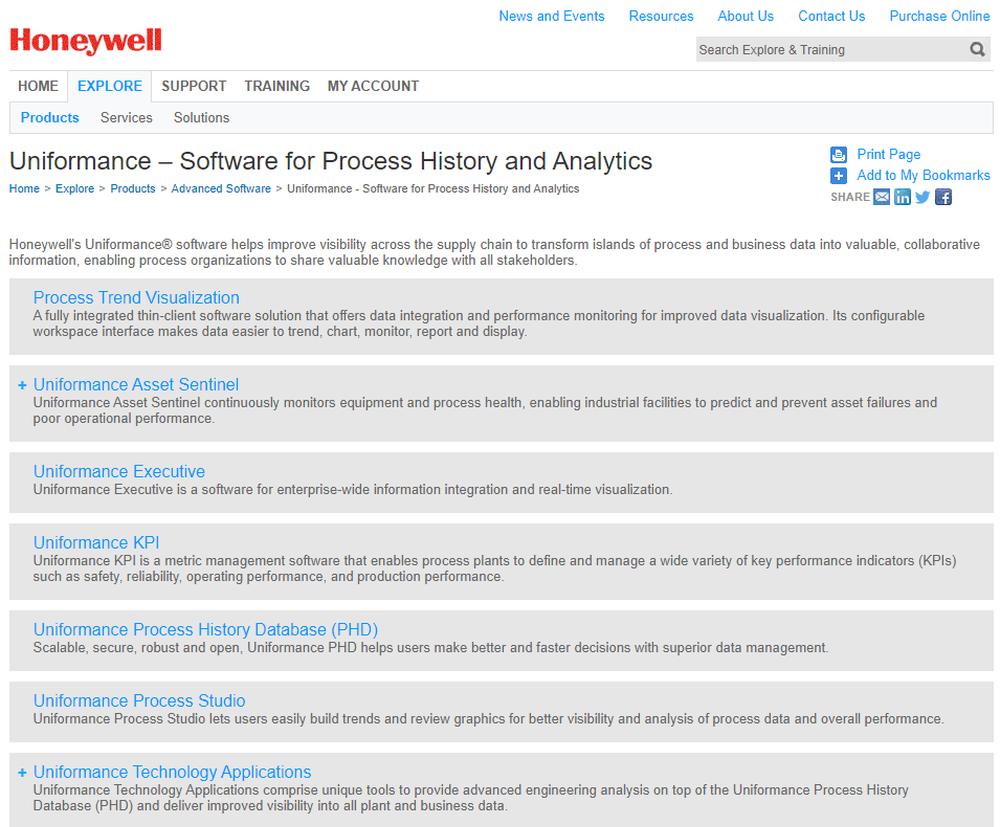 Honeywell Uniformance Screenshot 1