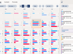 Scheduling: Plan social content as a team with an intuitive, shared calendar that features collaborative post drafts and built-in approval workflows.