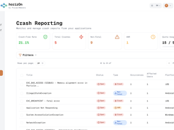 horizOn-Dashboard-CrashReport