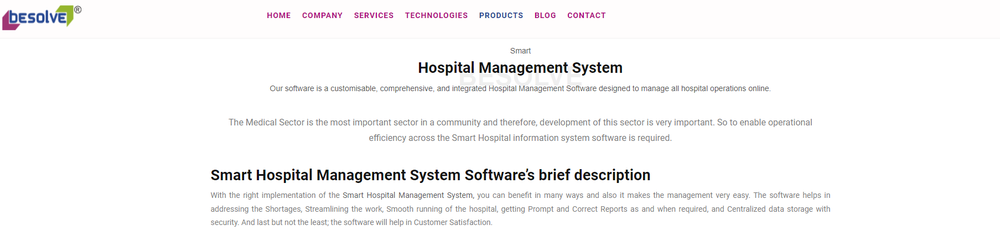 BESOLVE Hospital Management Software Screenshot 1