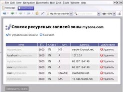 DNS Zone's recource records list (ru)