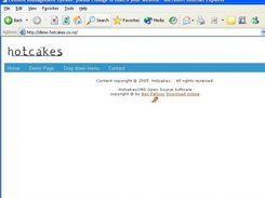Content front page demo -menu drop down layout as displayed 