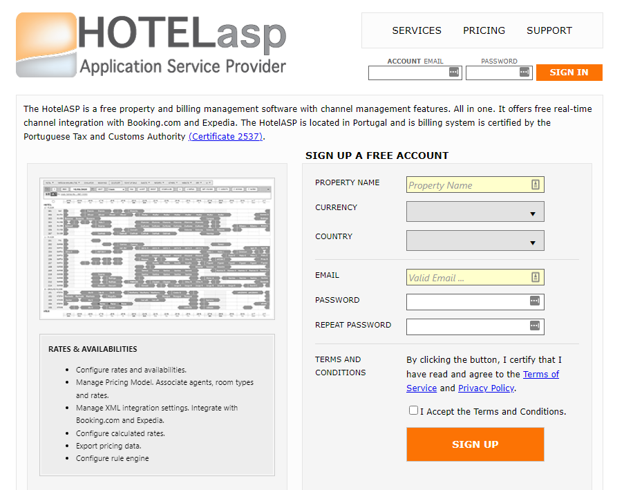HotelASP Screenshot 1