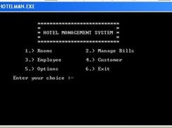 The Main Screen of Hotel Management System