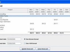 Hourglass timecard report