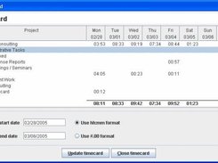 Hourglass timecard report