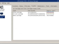 Supplies tab of Device Manager