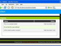 User interface: A list of ballots and status