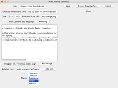 After entering the text and images you want to appear on the webpage you can select a theme to customise the appearance of the webpage.