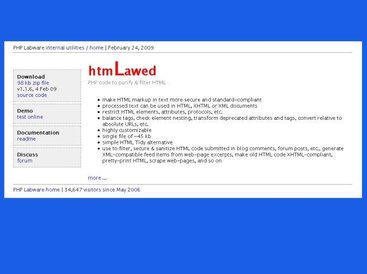 htmLawed site home-page as on 24 Feb 2009