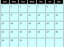 Sample calendar