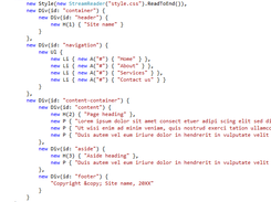 A full page with CSS layout.