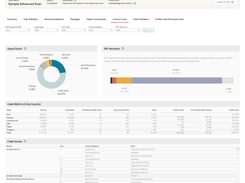 Custom Code Dashboard of an Advanced Scan