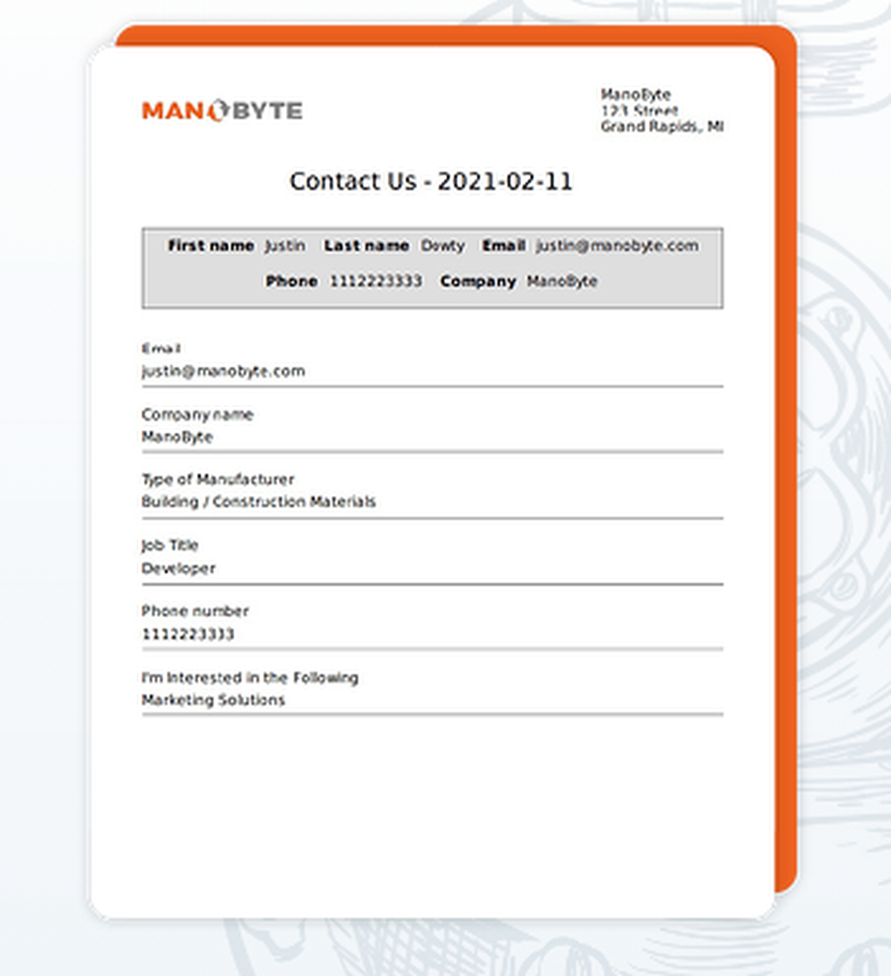 HubSpot PDF Generator Screenshot 1