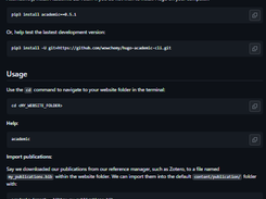 Hugo Academic CLI Screenshot 1