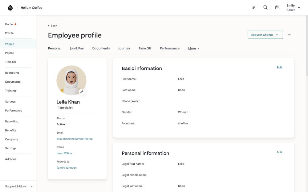 Employee profile