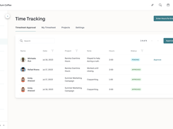 Time tracking timesheet approval