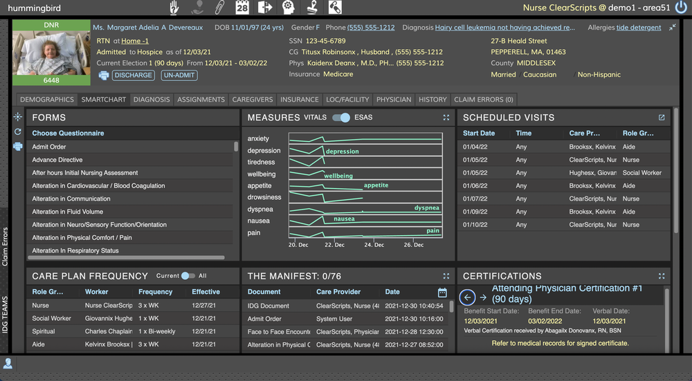 Hummingbird's SmartChart