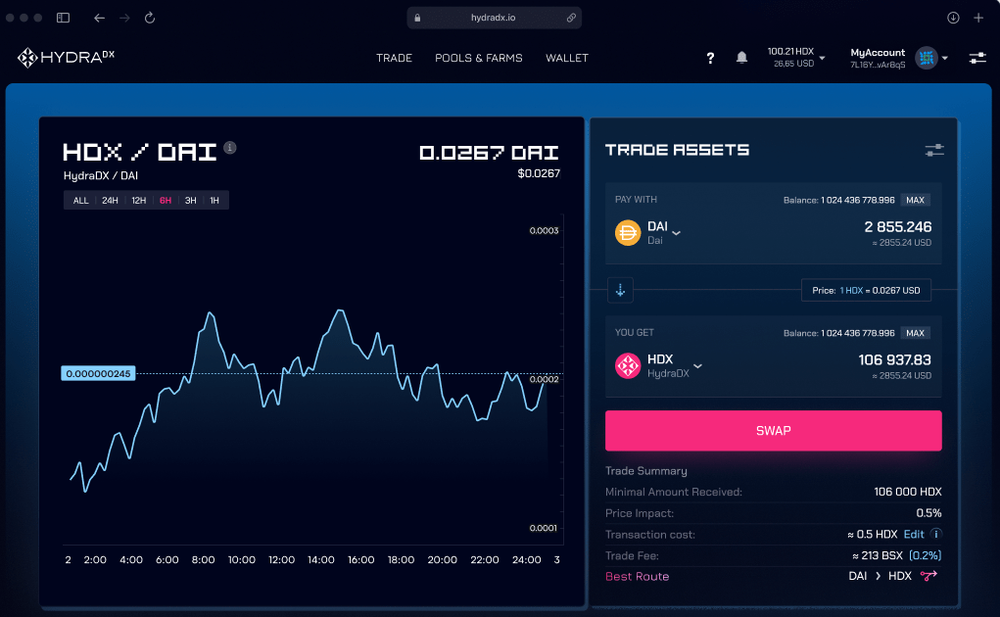 HydraDX Screenshot 1