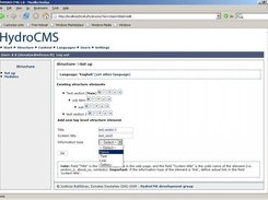 Using HydroCMS: setting structure