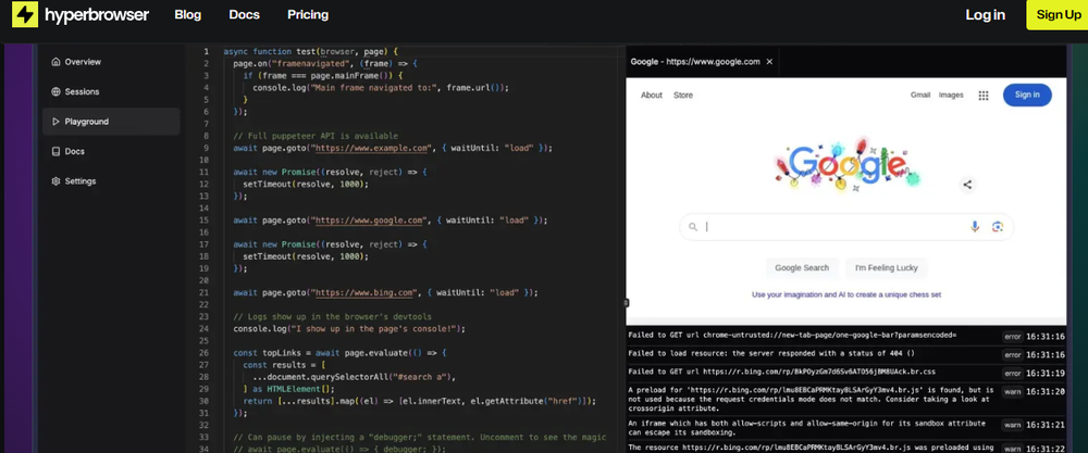 Hyperbrowser Screenshot 1
