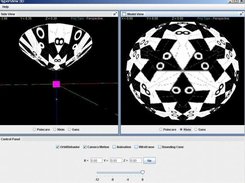 Main Screen depicting texture mapped (Escher IV )hyperboloid