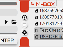 Light mode on M-BOX page w/ Red Accent,  showing 2 files selected for Packing
