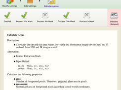 Settings for Block Calculate Areas