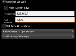 Setting on SkySafari to control the mount connected via USB