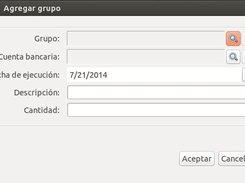 Agregar un grupo a la transferencia o adeudo