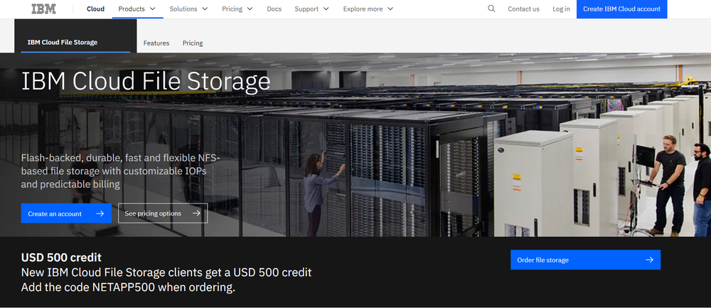 IBM Cloud File Storage Screenshot 1