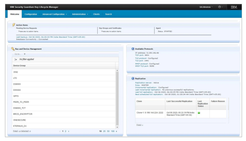 IBM Security Guardium Key Lifecycle Manager Screenshot 1