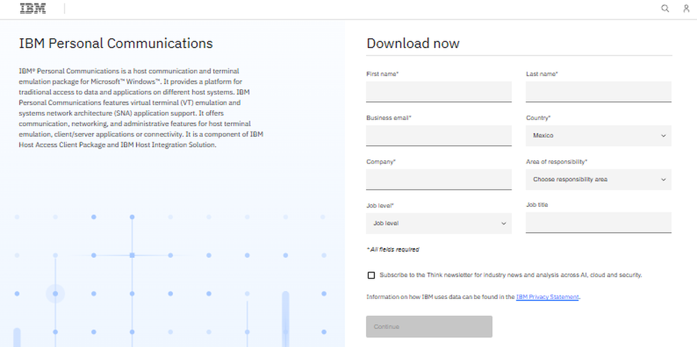 IBM Personal Communications (PCOMM) Screenshot 1