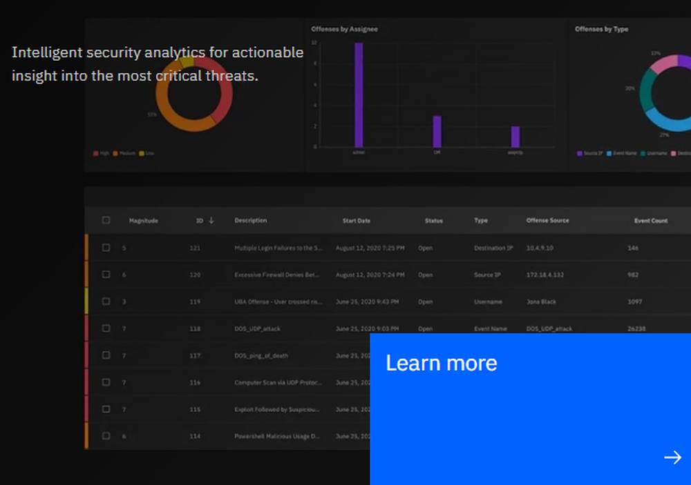 IBM Security QRadar SIEM Screenshot 1