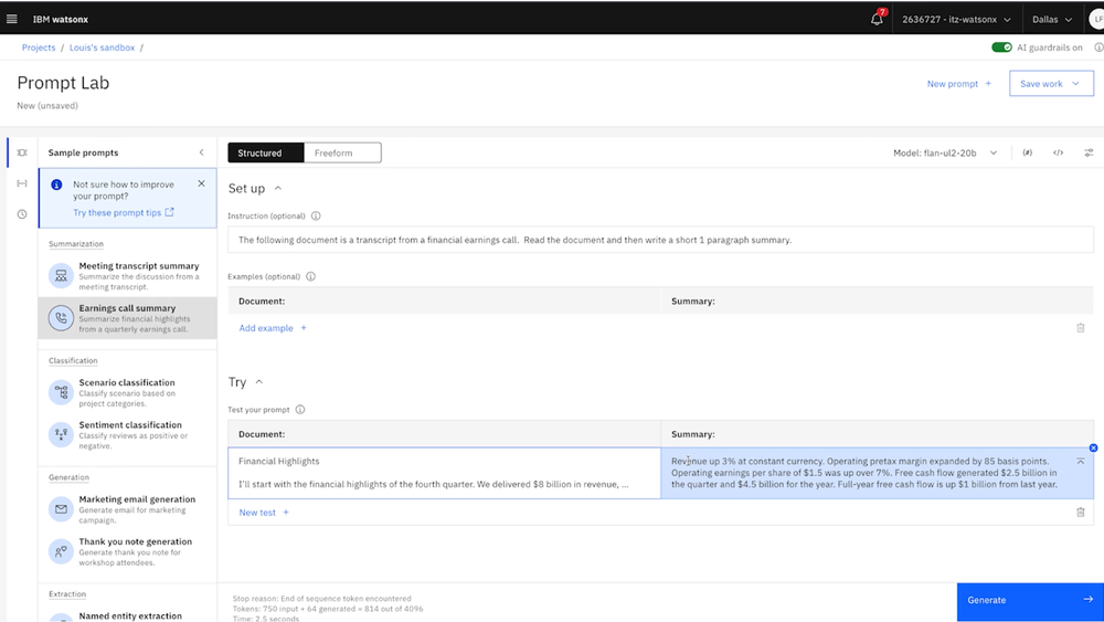 IBM watsonx.ai Screenshot 1