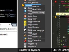 Live editing, smart file system and JSHint linting