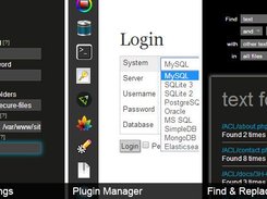 Security settings, plugin manager and find & replace builder