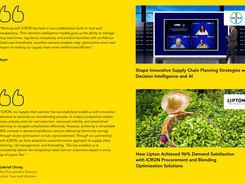 Customer testimonials and case studies showing real-world supply chain planning outcomes across pharmaceuticals, food and beverage, manufacturing, and chemicals - ICRON