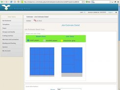 Job Detail, showing cutting plan cost, paper wastage etc