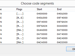 Code segment select dialog