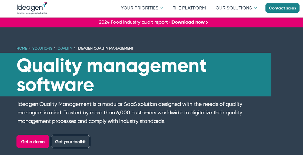 Ideagen Quality Management Screenshot 1