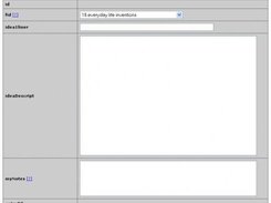 2004 screenshot of ideas entry page, showing fields.