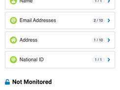 Identity Monitoring Items (Sample API UX)