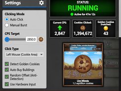 App running - minimal interface, named profiles for Cookie Clicker and other idle games