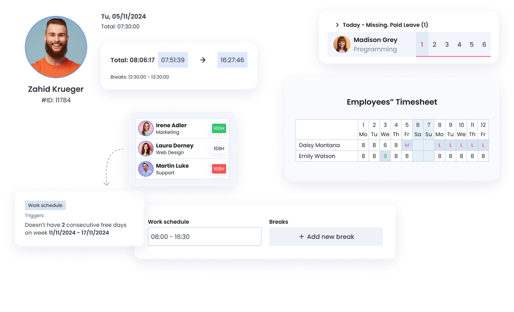 Time Tracking & Work Schedule Planning