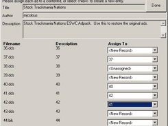 Adpack import dialog.