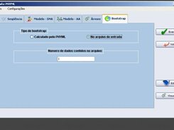 Tela de parmetros do Phyml na aba de bootstrap
