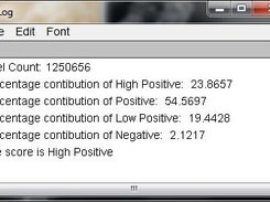 Log values displaying the exact percentage of pixels in a zone and the final score of the image