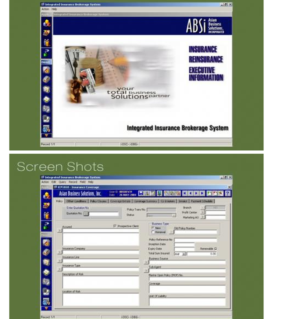 Integrated Insurance Brokerage System (IIBS) Screenshot 1