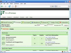 Main page of forums (from website as of early iF1.0.0 betas)
